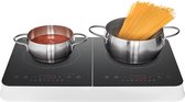 MEDION Dubbele inductiekookplaat, 3500 watt, twee kookplaten, 10 temperatuurinstellingen, LED-display, MD18493, zwart