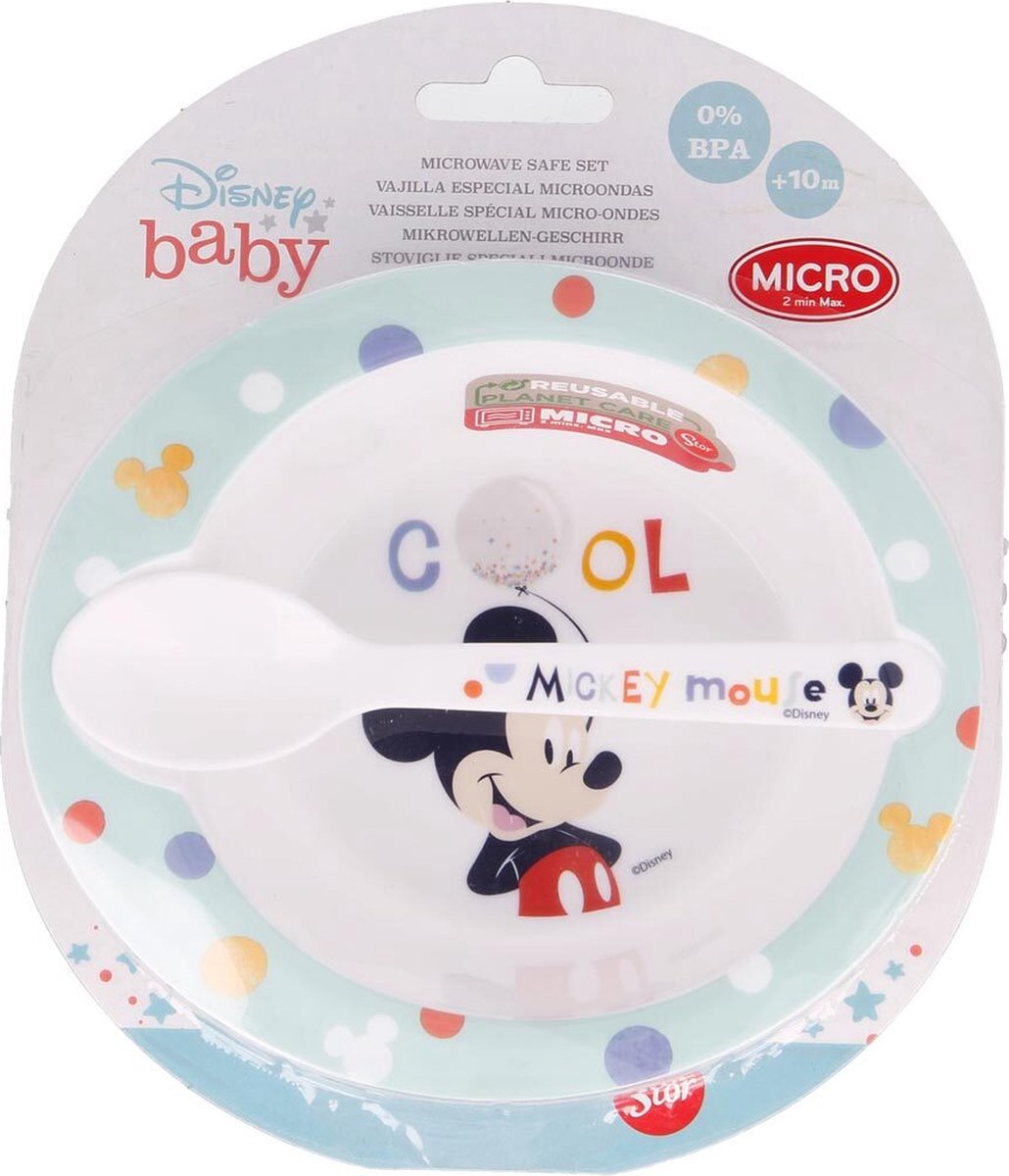 Goedkoopste Ontbijtset Mickey Mouse (Kom en Lepel