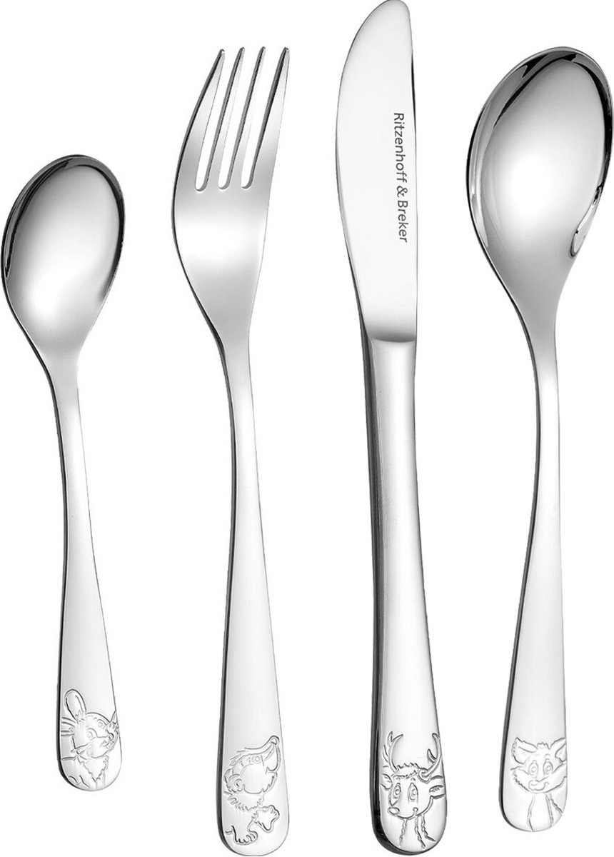 Goedkoopste Kinderbesteck Waldtiere Set van 4