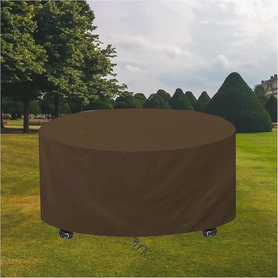 Terrasmeubelhoes Oranje, Tuinmeubelhoezen Waterdichte ronde tafelhoes 420D Oxford-stof Anti-UV Scheurbestendig Gemakkelijk schoon te maken voor sofa Eettafel en stoelen (90x130cm