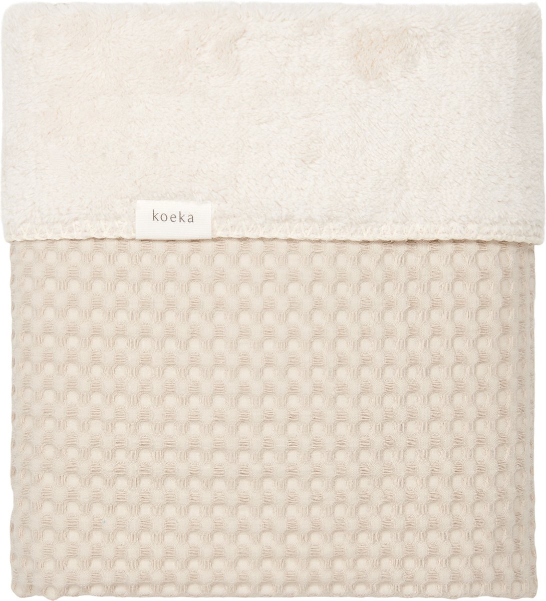 Koeka wiegdeken wafel/teddy Oslo sand/pebble 75x100
