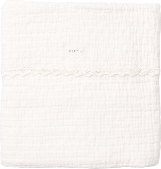 Koeka Wiegdeken Elba lace - wit - 75x100cm