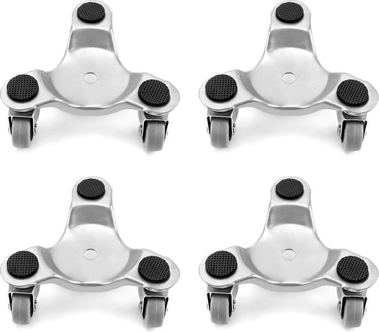 QWORK® 4 stuks 150 mm zwaarlastwielen - tot 250 kg per wiel - schokdempende zwenkwielen voor meubeltransport en industrieel transport (2 zwenkwielen 2 geremde wielen