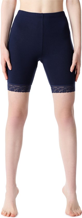 Bellivalini Dames Leggings - Vrijetijdsbroek - Korte - Katoen - BLV-BLV50-217-LE - Donkerblauw - XL