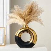 Keramische vaas, decoratie, set van 2, boho decoratie, moderne woondecoratie, vaas, tafelopzetstuk voor woonkamer, kantoor, decoraties voor bruiloftsfeesten (wit ingelegd zilver