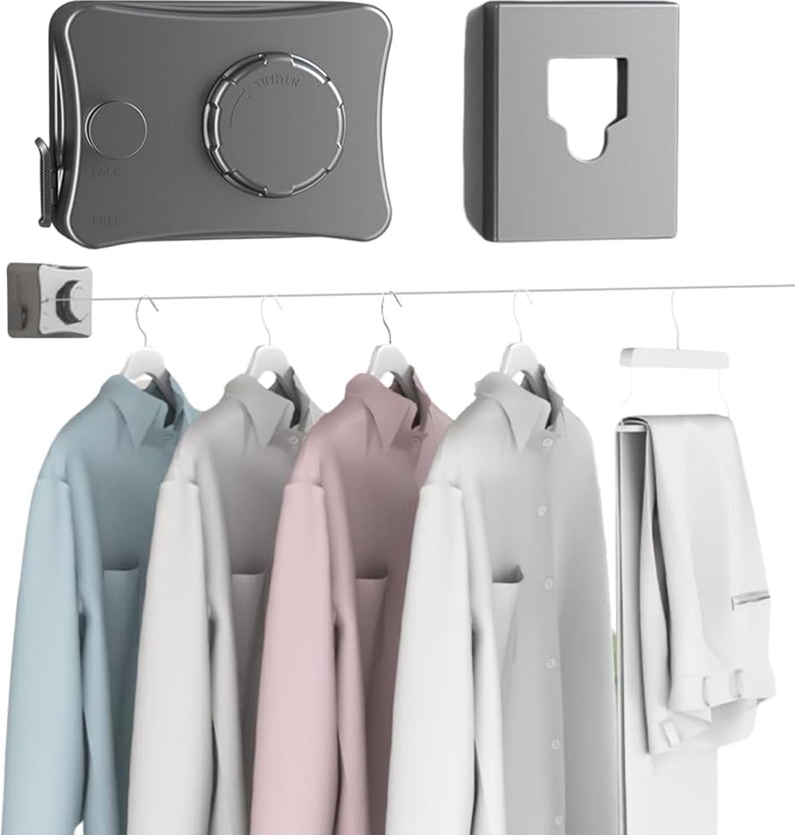 Goedkoopste Uittrekbare Wanddrooglijn 5.1m met Stalen Kern Roestvrijstalen Beugel