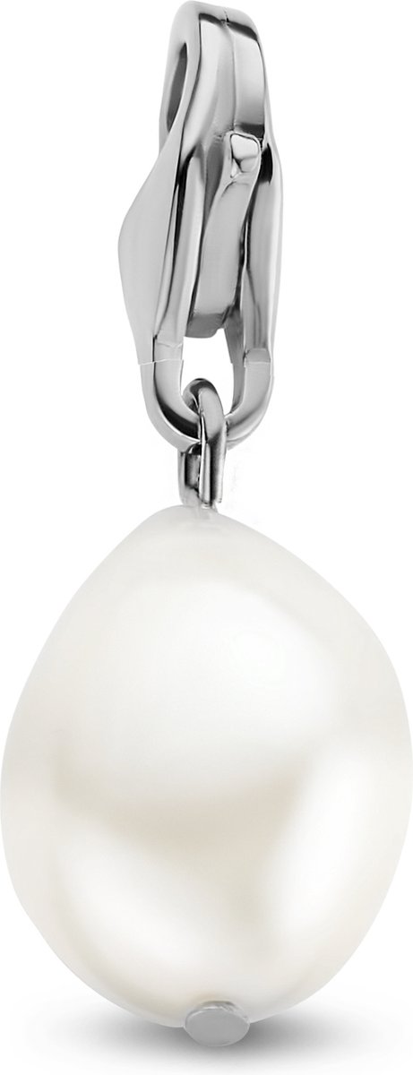 CO88 Collection Parel Hanger- 14x10 mm - Bedel - Charm - Edelstaal - Carabijnhaak - Zilverkleurig - 8CH-00020