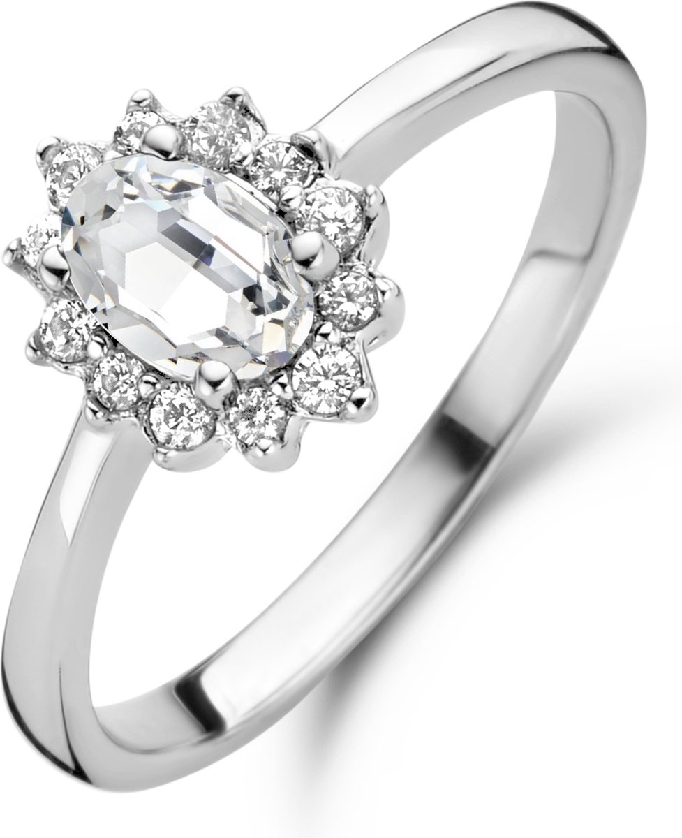 New Bling 9NB-0533-52 Zilveren Ring Dames - Zirkonia - Entourage - Maat 52 - Zilverkleurig