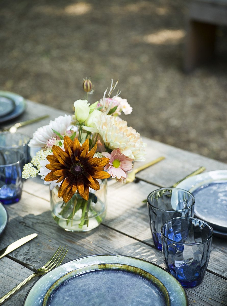 Cosy & Trendy Dinner Plates Laguna Blue Grey 27 X 23 Cm - 4 Pieces By