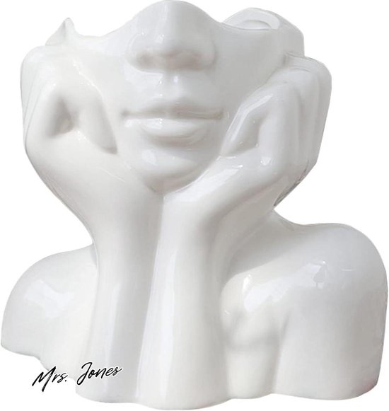 Menselijke lichaamsvaas, witte keramische vaas, kamerdecoratie esthetische, sculpturale lichaamsvaas for woonkamer, keuken, kantoor, bruiloft (Color : Style-C