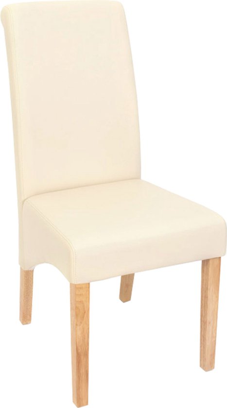 Set van 2 eetkamerstoelen Keukenstoel Littau ~ kunstleer, crème