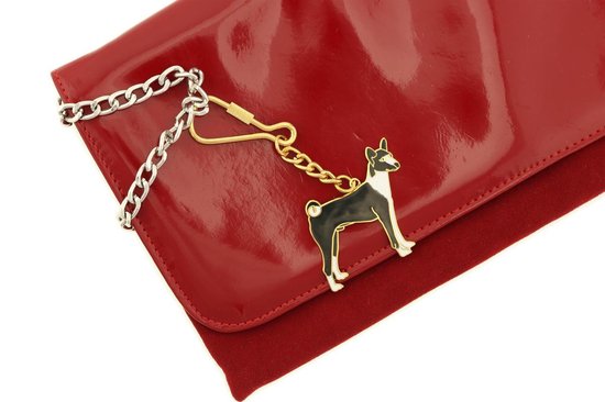 Behave® Porte-clés chien noir émail blanc 4 cm