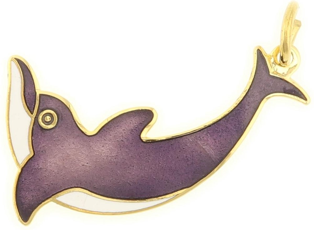 Behave® Hanger dolfijn paars emaille 4 cm