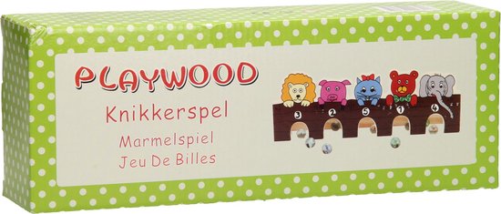 Playwood houten knikkerspel wilde dieren met knikkers speelgoed.