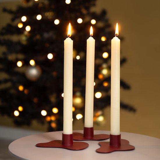 Spinder Design kandelaar Melt - Burgundy - set van 3 - Staal