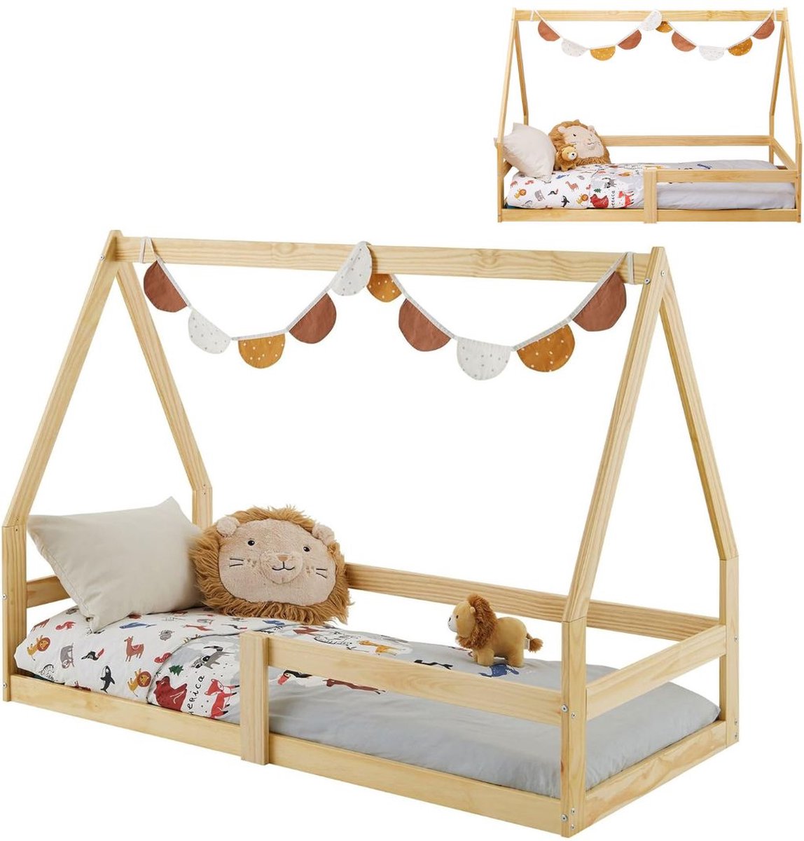 ApexArte® Kinderbed - Peuterbed - Babybed - Natuurlijk