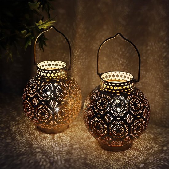 Set de 2 lampes de table bohème TWINS Bois Poly rotin H16CM