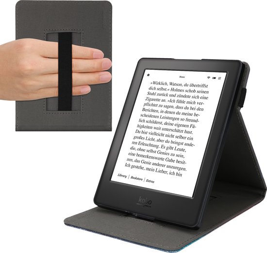 Coque Etui pour Kobo Aura H2O Edition 1e Etui Ebook avec Rabat Magnétique pour Kobo - Noir