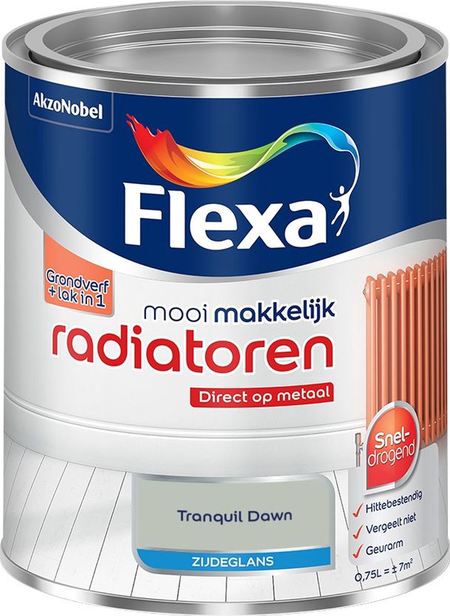 Flexa - Mooi Makkelijk Radiatoren Zijdeglans - Tranquil Dawn - Mengverf - 0.75 L