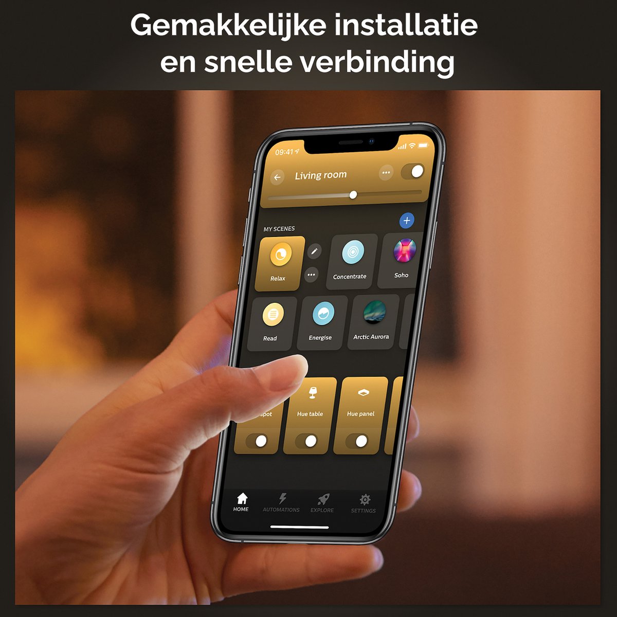 Philips Hue Tento plafondlamp - warmwit licht - rond - zwart - Ø30 cm — afbeelding 3