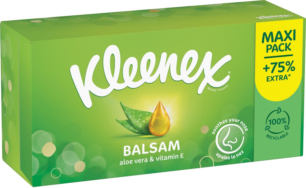 Goedkoopste KLEENEX Tissues - Balsam - Voordeelverpakking - 15 x 112 stuks = 1680 zakdoekjes