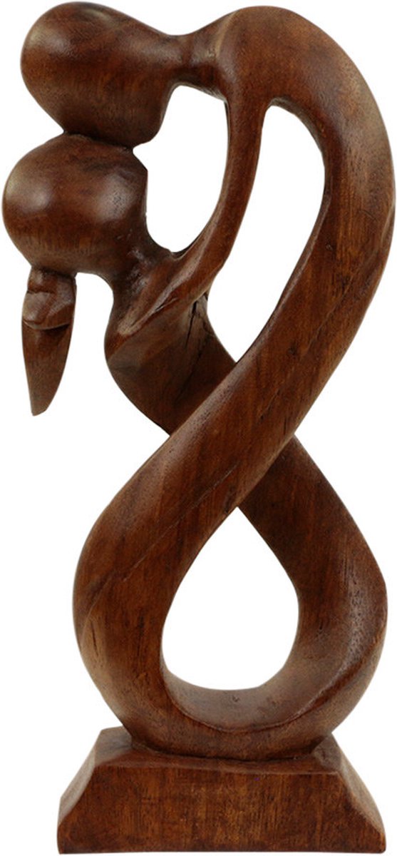Beeld - Familie - Koppel - Liefde - Hout - 25x11x4 cm - Sarana - Fairtrade Indonesie - Fairtrade