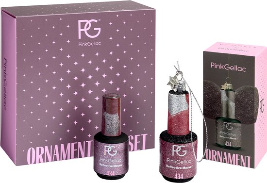 Pink Gellac Gellak - 434 Reflective Mauve 15ml + Kerstbal - Kerstcadeau voor Vrouwen - Gellac