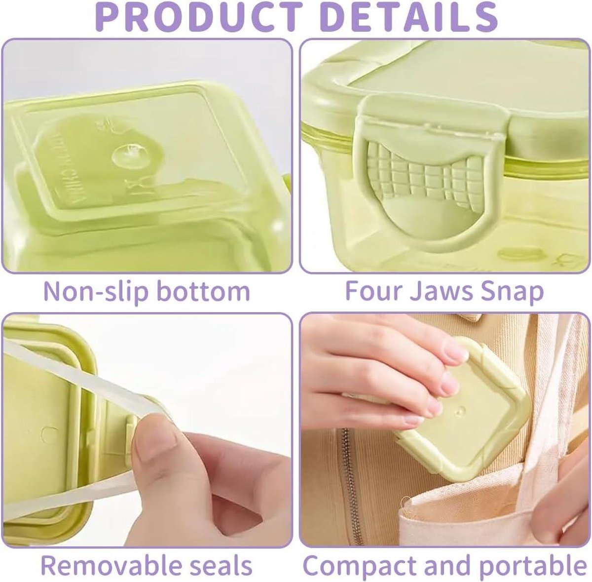 Herbruikbare Saladedressingcontainer - 6x1,4 Oz - Geschikt voor Meeneem - Past in een