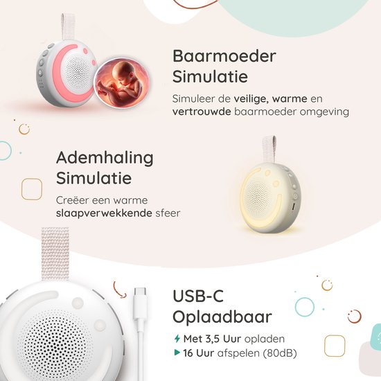 Numsy Shush White Noise Machine Bébé - Appareil à bruit Witte