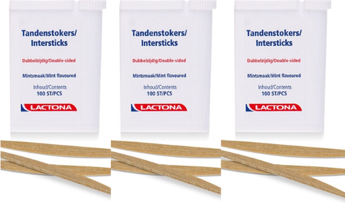 Goedkoopste Lactona Intersticks Tandenstokers - 3x100 stuks
