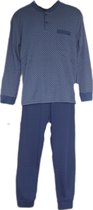Homme - Pyjama - 2 Pièces - Couleur Grijs/ Bleu Marine - Boutons - Taille M - Cadeau - Noël