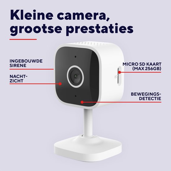 Trust IPCAM-2900 - WiFi Beveiligingscamera voor binnen - 3MP-resolutie - Nachtzicht - Human Detection - Pushmeldingen - Ingebouwde Sirene - Gratis App - Wit van Merkloos — afbeelding 4