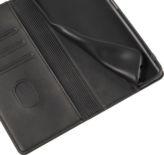 Étui de téléphone Smartphonica adapté pour Oppo A76 / A96 Étui en similicuir avec fermeture magnétique et Porte-cartes Étui à rabat - Zwart adapté pour Oppo A76;Oppo A96