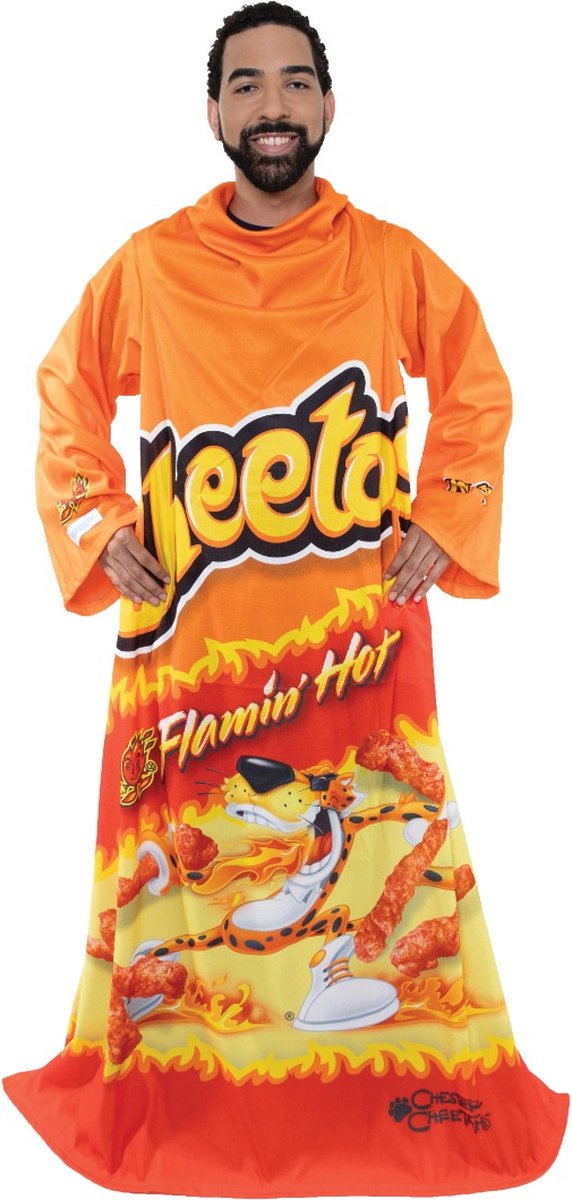 Snuggie Original - Fleece Deken met Mouwen - Cheetos Orange - 180x137cm - Hoodie met Mouwen en Handige Zakken - Warme & Zachte TV Deken