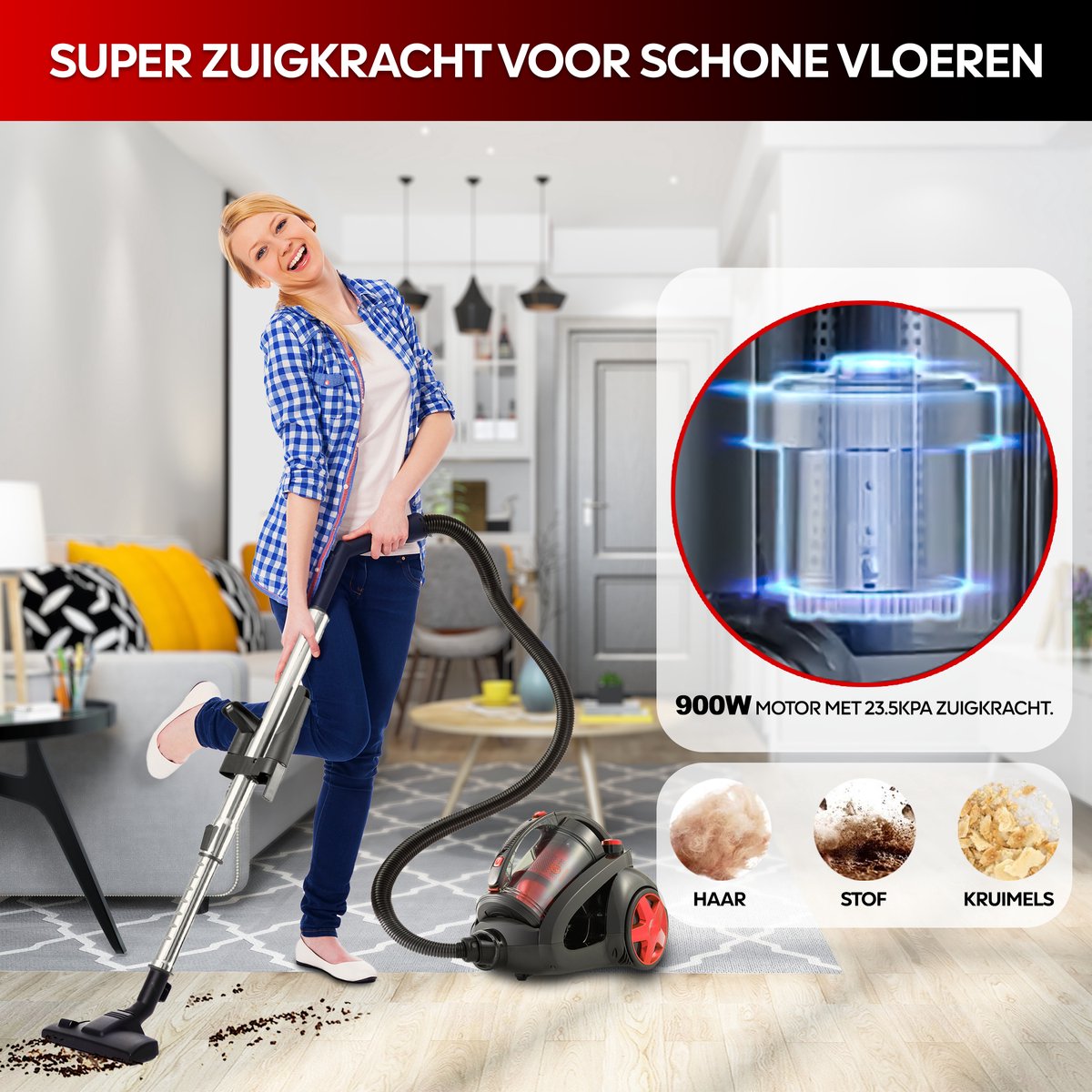 AG3000 AG3000 AG3000 Stofzuiger Zonder Zak - afbeelding 5