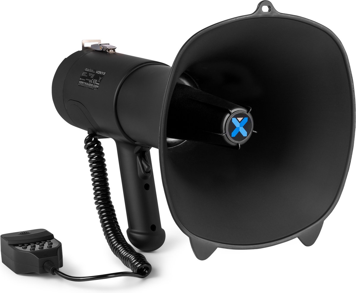 Megafoon matte zwart - Vonyx MEG090 demonstratie megafoon met sirene en Bluetooth - 90W