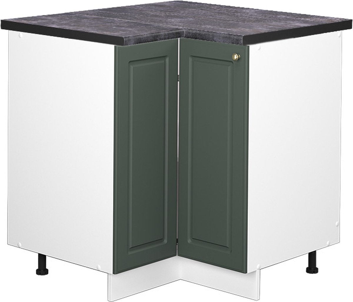 Vicco Fame-Line Hoekkast – 80.5 cm, WB Antraciet Groen-Goud Landhuis