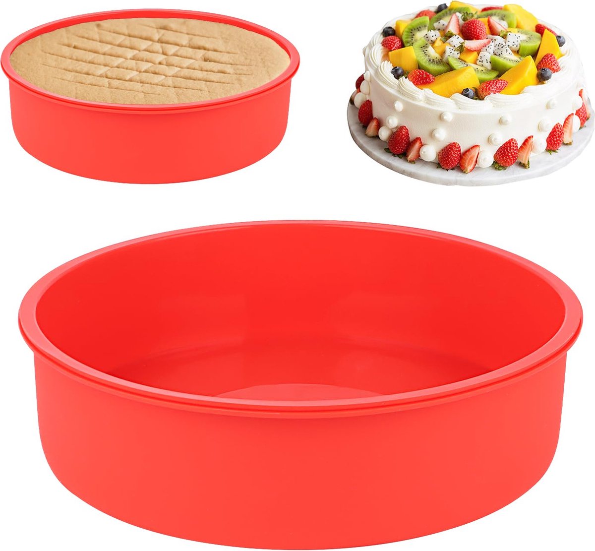 Goodivery ® Set van Twee Ronde Siliconen Bakvormen voor Veelzijdig Bakplezier