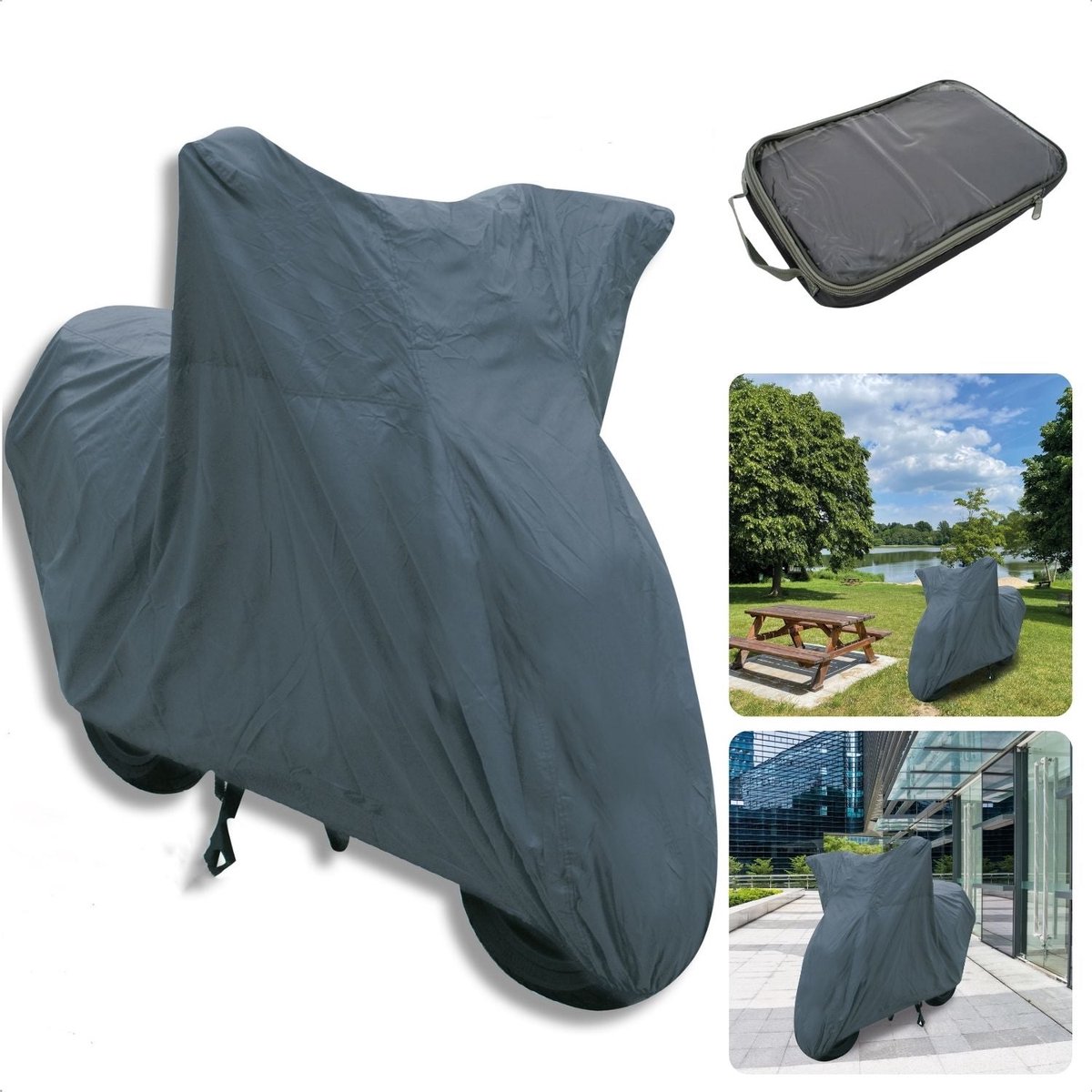 Scooterhoes Maat XL - Vochtwerend en Winddicht - Beschermhoes voor Brommer - Motorhoes van Polyester - Scooterhoes - Brommerhoes - Waterdicht - Voor Binnen en Buiten - Geschikt voor Windscherm - 100% Polyester - 246 x 105 x 127 cm - Inclusief EBOOK