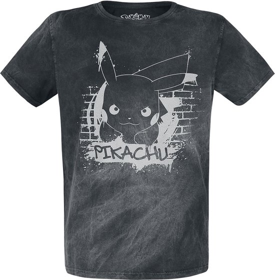 Pokémon Pikachu - Graffiti Unisex T-shirt - zwart - L