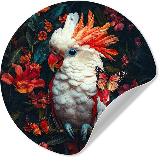 WallCircle® - Papier peint cercle 100x100 cm - Stickers muraux Cacatoès - Papillons - Fleurs - Ressorts - Animaux - Cercle mural salon - Cercle mural chambre - Décoration de pièce autocollante - Accessoires de Décoration murale XXL