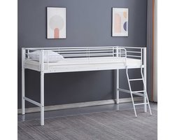 Halfhoogslaper Julie 90x200cm - metaal - mat wit
