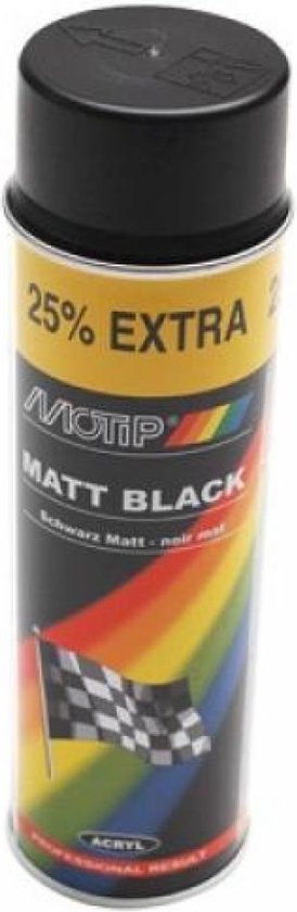 Motip Mat Acryllak Zwart - 500 ml