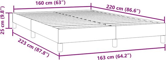 vidaXL - Cadre de lit - sans - matelas - 160x220 - cm - velours - noir