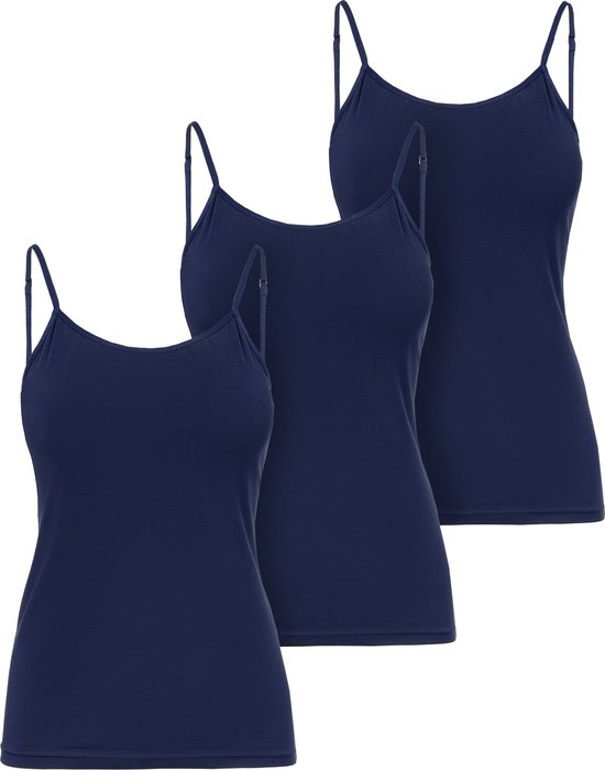 Ladeheid 3 pack Dameshemd Singlet-Onderhemd – Blauw – 3XL - LA-LA40-263-US