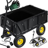Bol.com KESSER® Bolderkar - Bolderwagen tuinkar transportkar 700kg beladen tuinkar incl. afneembaar zeil luchtbanden gereedschap... aanbieding