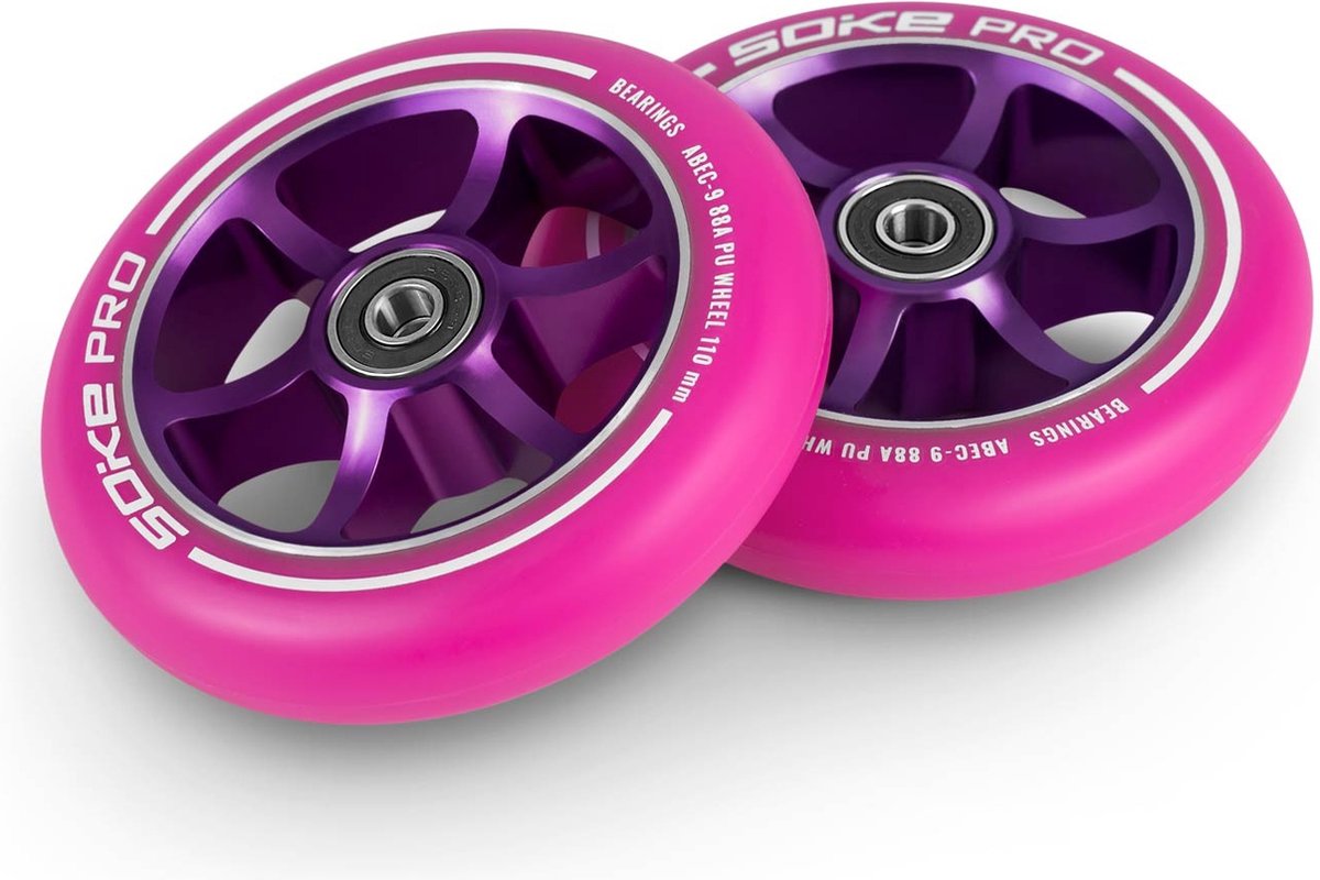 Scooterwielen 110 mm Roze - 2 Stuks voor Elektrische Steps - afbeelding 2