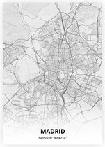 Madrid plattegrond - A3 poster - Tekening stijl