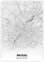 Brussel plattegrond - A4 poster - Tekening stijl