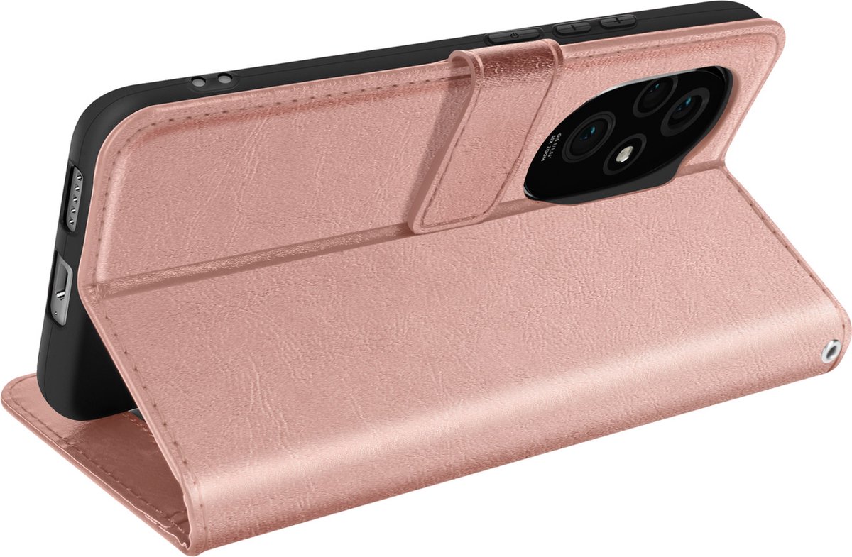 Mayaxess, Hoesje voor Honor 200 Portemonnee met Riem, Champagneroze